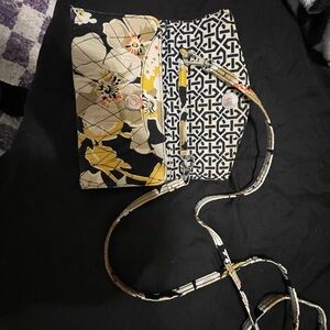 Vera Bradley Yellow and Black Floral Crossbody Bag